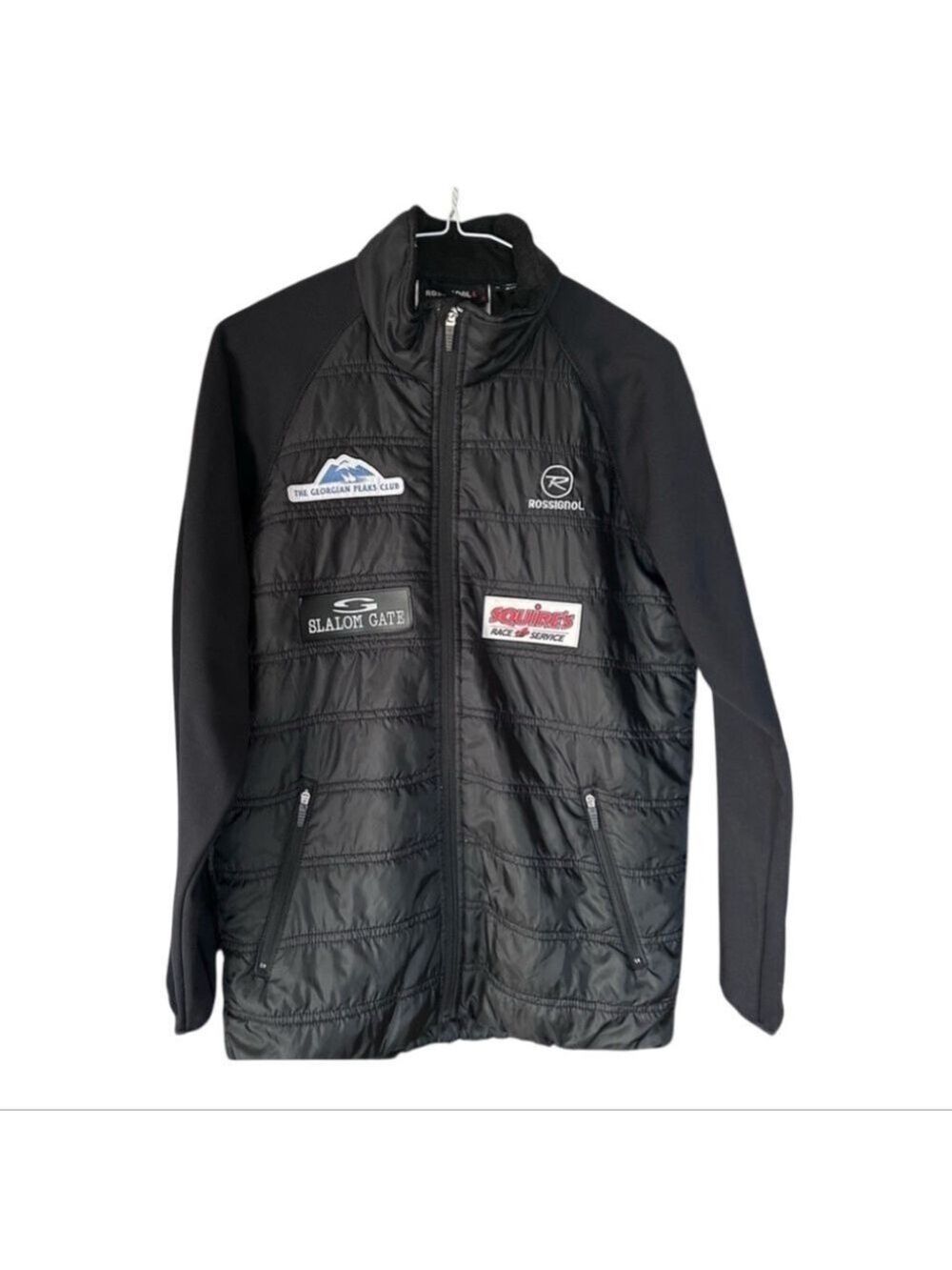 Rossignol Warm Nordic Ski Jacket with ski club patches Quilted sz 16